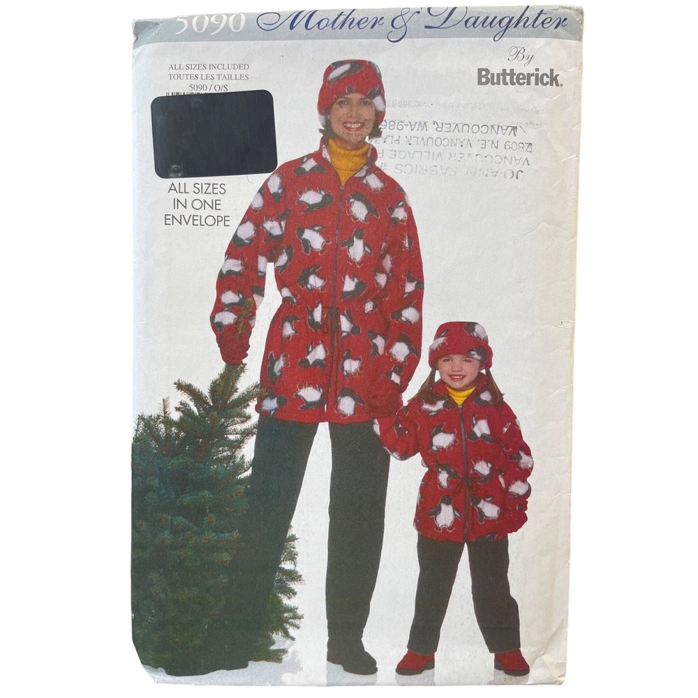 Butterick Sewing Pattern 5090 Jacket Pants Hat Adult Child XS-L Uncut FF